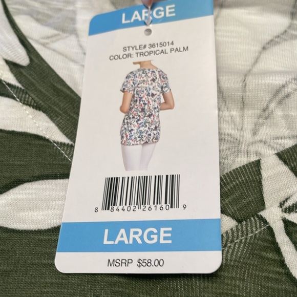 NWT PHILOSOPHY Republic Clothing Cotton Tropical Palm Print Popover Top Large - Picture 15 of 15